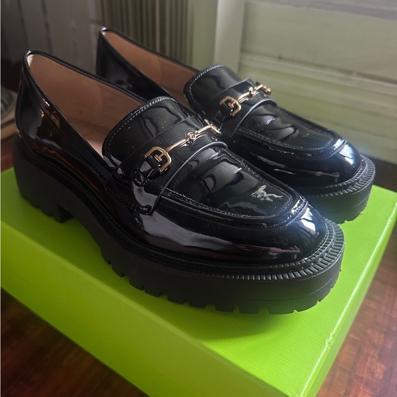 Sam Edelman Laurs Black Patent Leather Loafers - Picture 1 of 9
